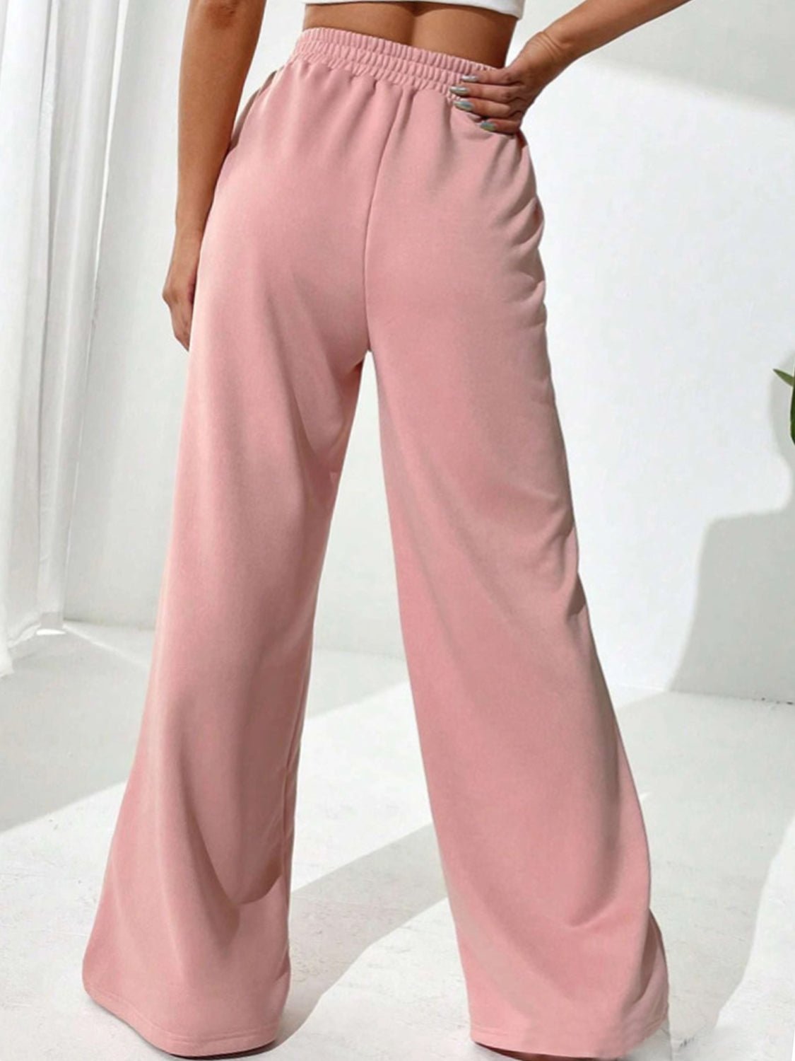 Elastic Waist Wide Leg Pants - Bitsy Gypsy Boutique