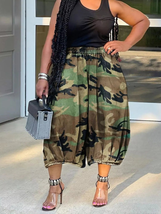 Elastic Waist Wide Leg Pants - Bitsy Gypsy Boutique