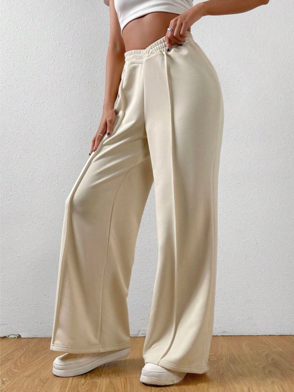 Elastic Waist Wide Leg Pants - Bitsy Gypsy Boutique