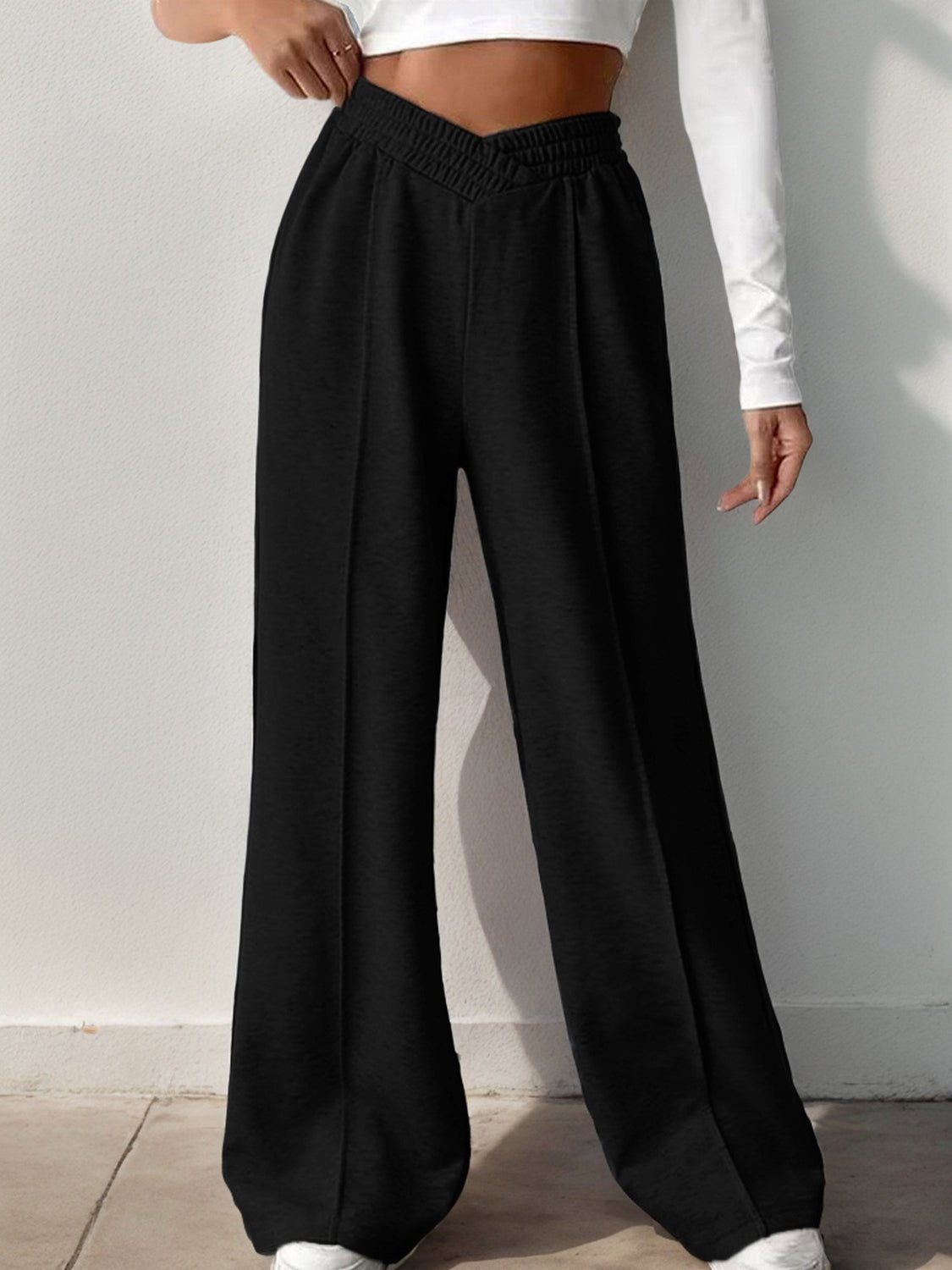 Elastic Waist Wide Leg Pants - Bitsy Gypsy Boutique