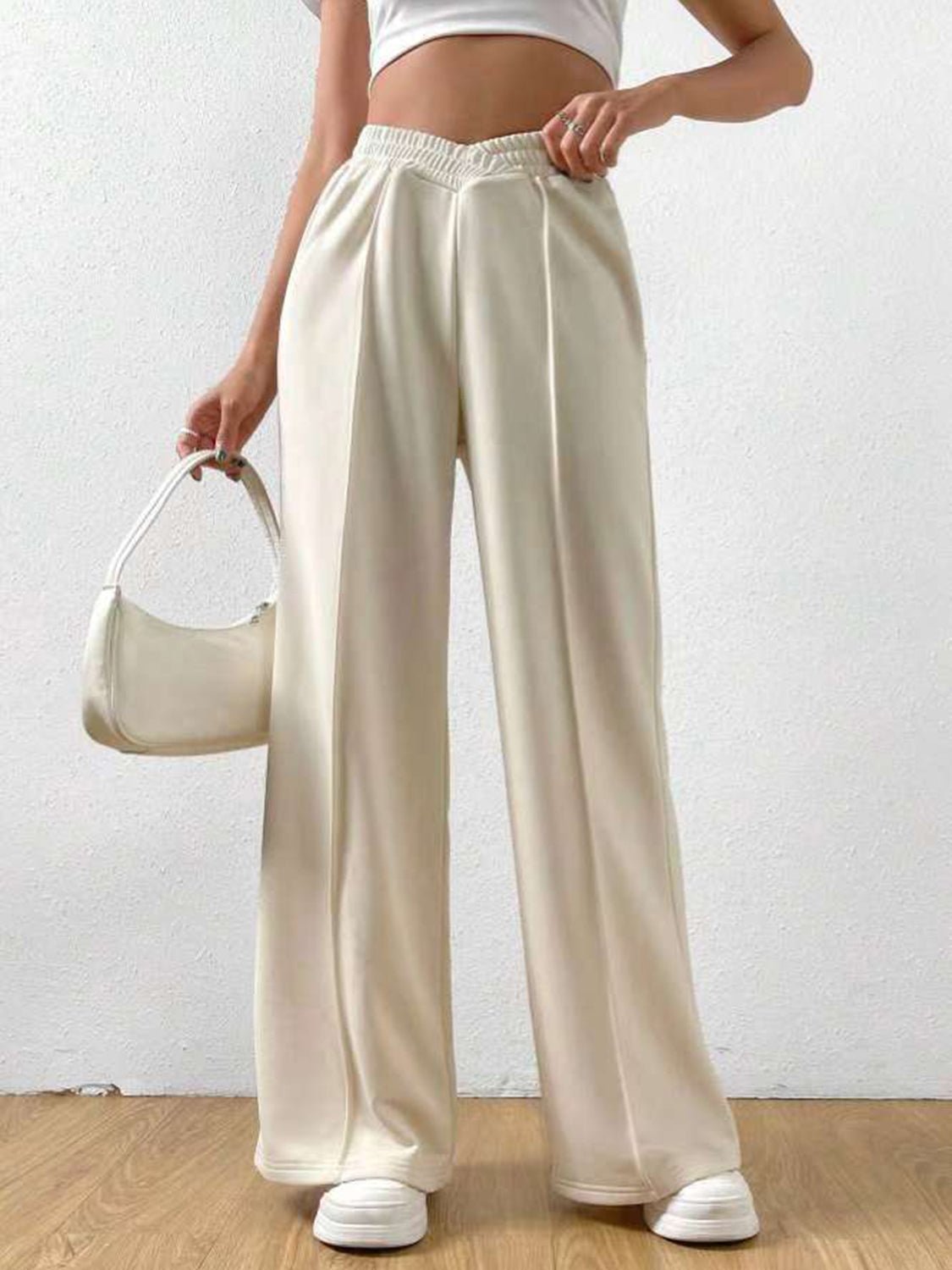 Elastic Waist Wide Leg Pants - Bitsy Gypsy Boutique