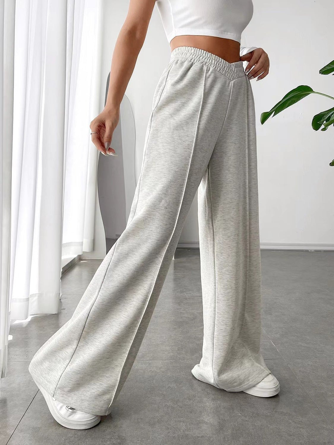 Elastic Waist Wide Leg Pants - Bitsy Gypsy Boutique