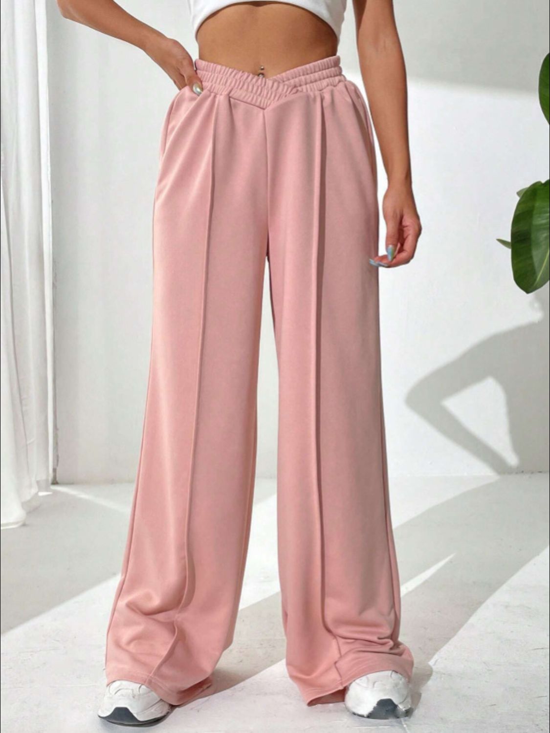 Elastic Waist Wide Leg Pants - Bitsy Gypsy Boutique