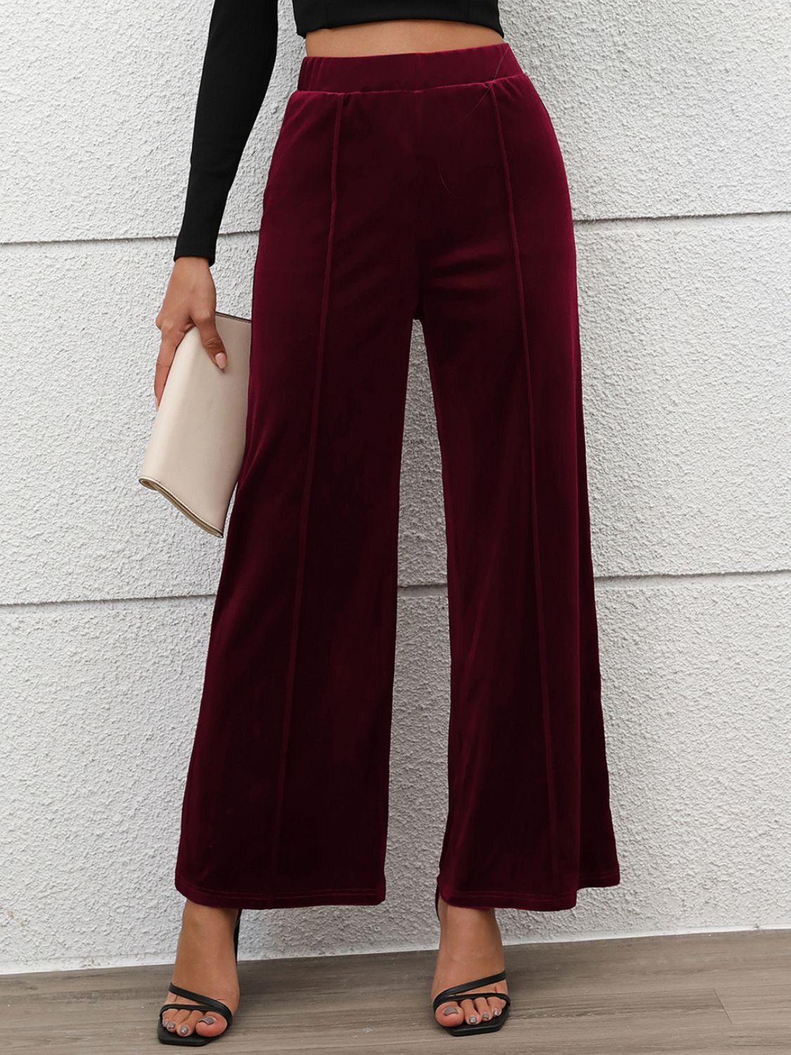 Elastic Waist Wide Leg Pants - Bitsy Gypsy Boutique