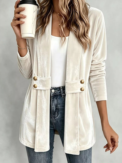 Elegant Velvet Open-Front Outerwear - Bitsy Gypsy Boutique