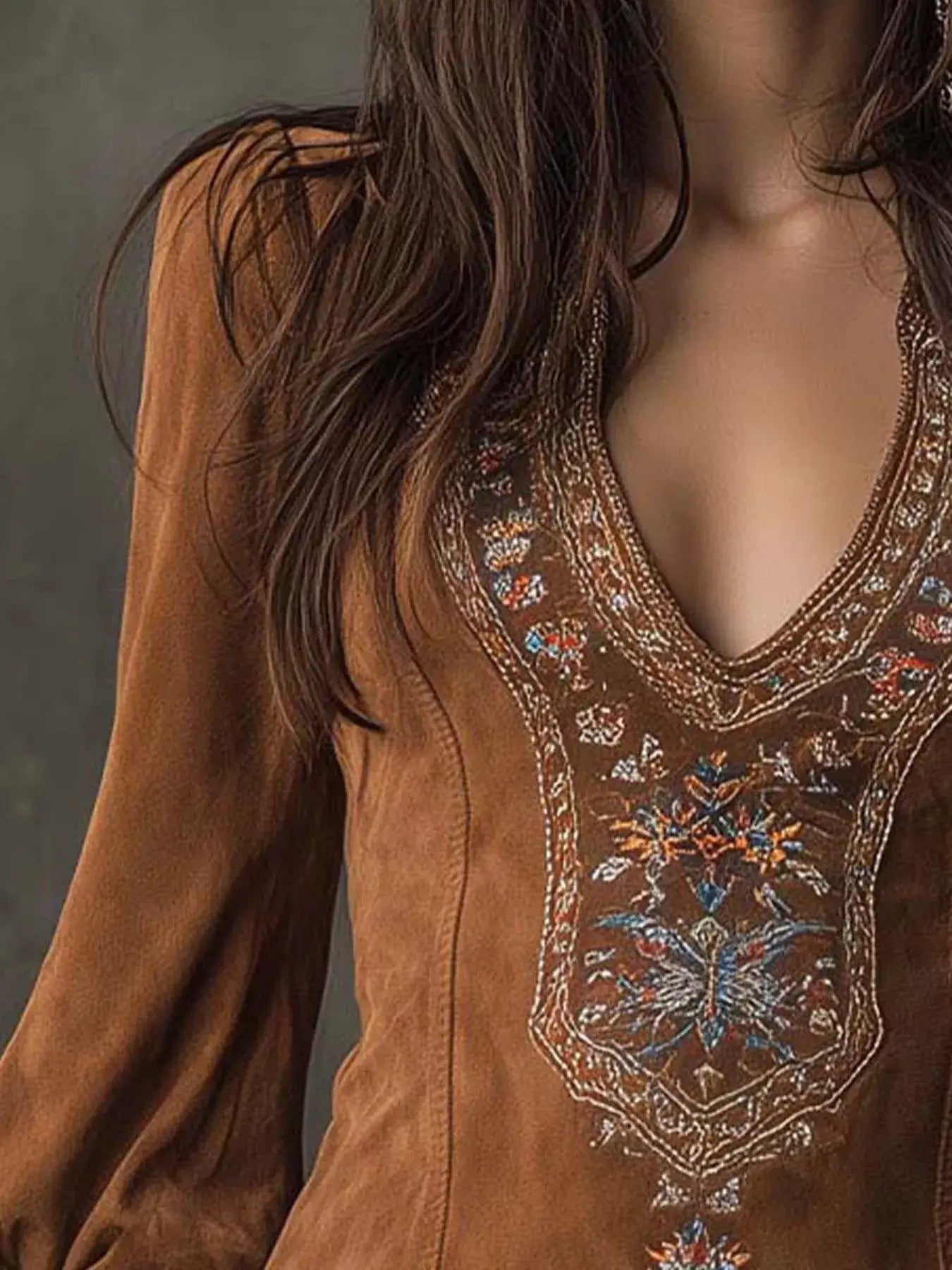 Embroidered Lantern Sleeve Mini Dress - Bitsy Gypsy Boutique