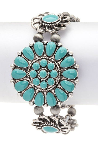 Enamel Flower Western Boho Stretch Bracelet - Bitsy Gypsy Boutique