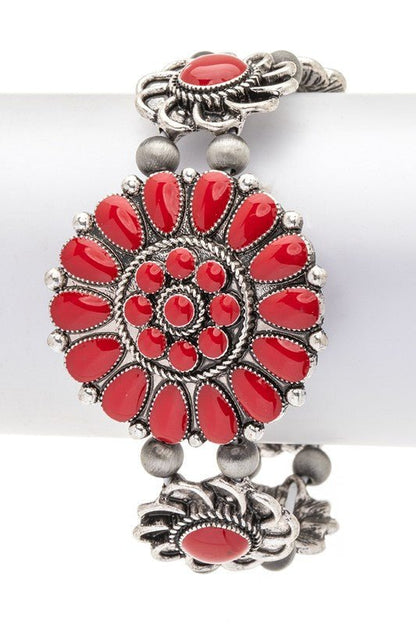 Enamel Flower Western Boho Stretch Bracelet - Bitsy Gypsy Boutique