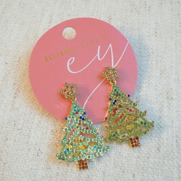 Evergreen Sparkle Christmas Tree Earrings - Bitsy Gypsy Boutique