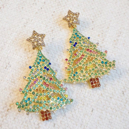 Evergreen Sparkle Christmas Tree Earrings - Bitsy Gypsy Boutique