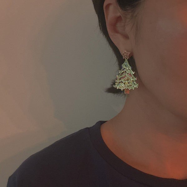 Evergreen Sparkle Christmas Tree Earrings - Bitsy Gypsy Boutique