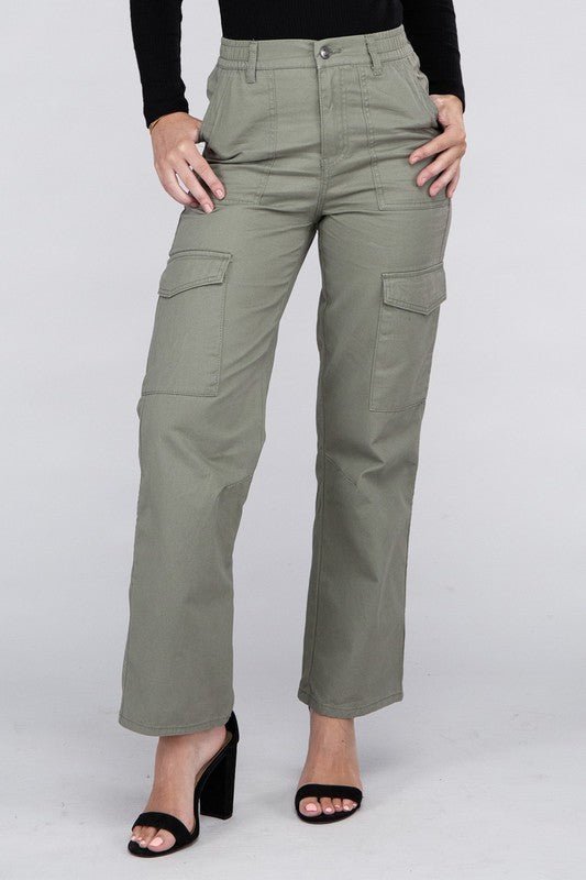 Everyday Wear Elastic-Waist Cargo Pants - Bitsy Gypsy Boutique