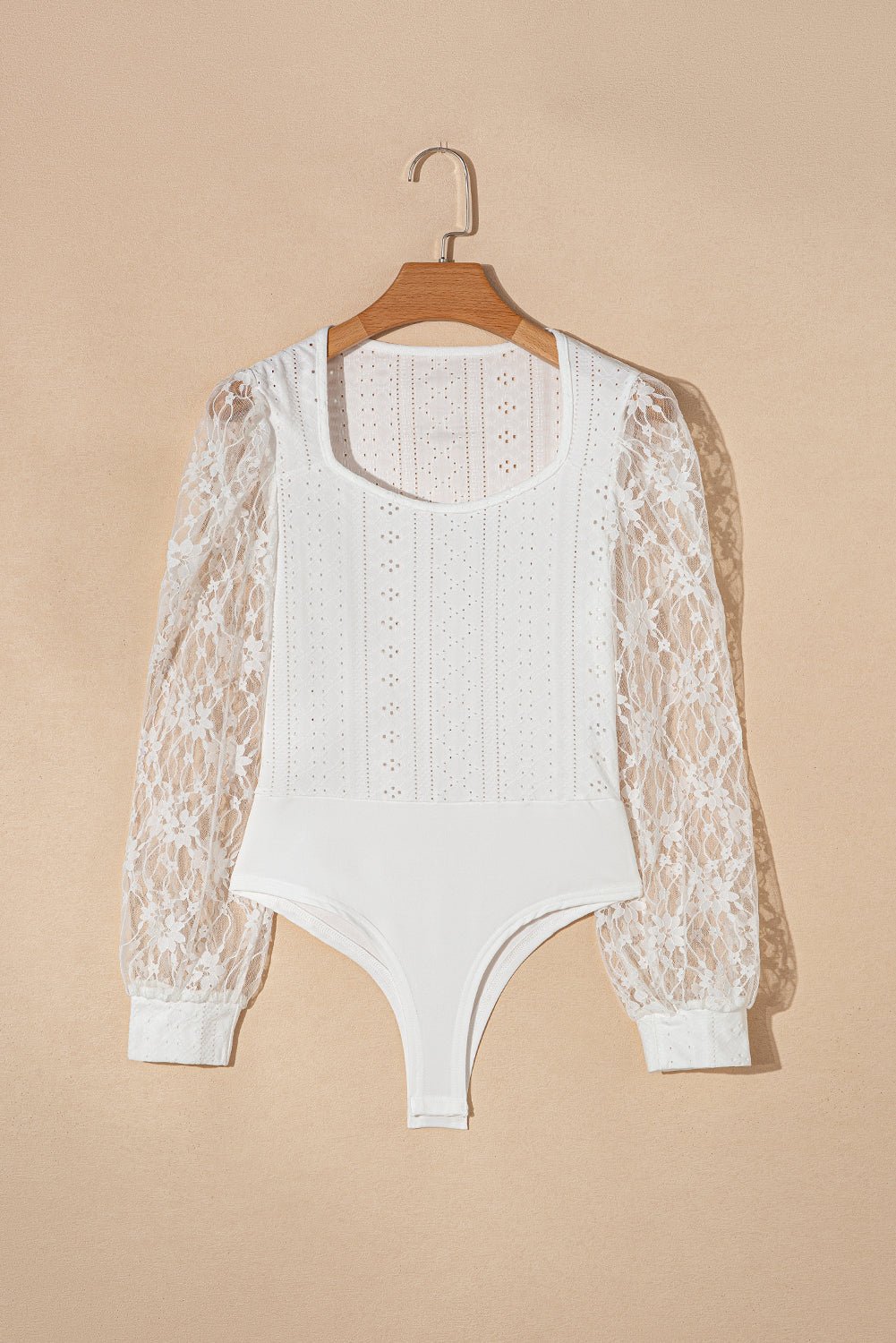 Eyelet Lace Long Sleeve Bodysuit - Bitsy Gypsy Boutique