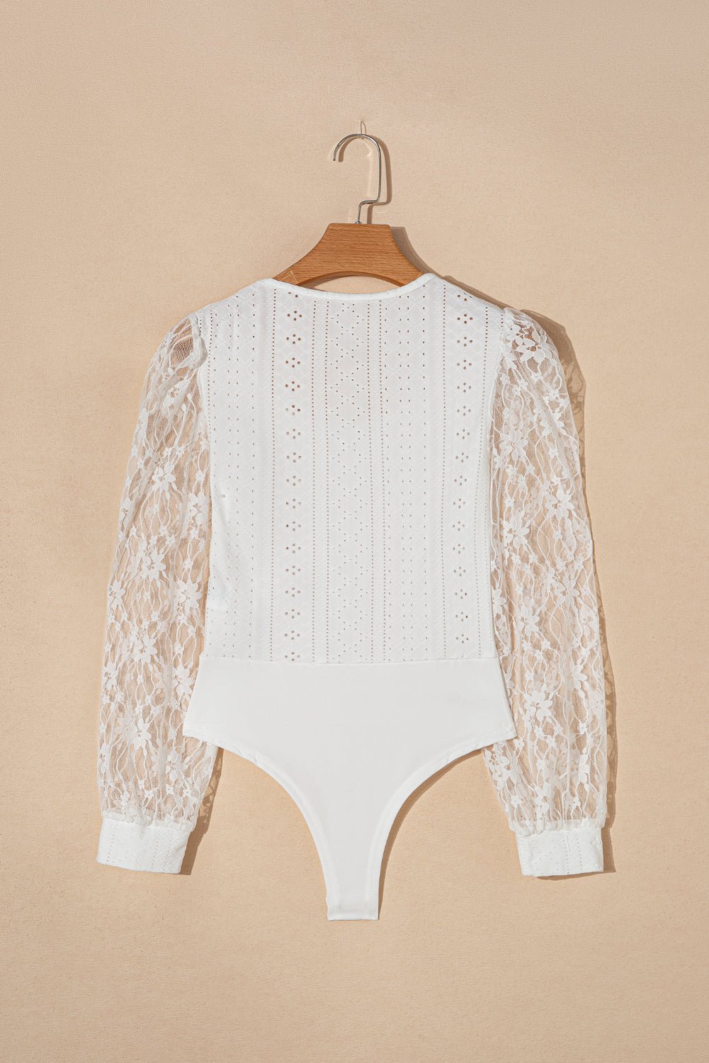 Eyelet Lace Long Sleeve Bodysuit - Bitsy Gypsy Boutique