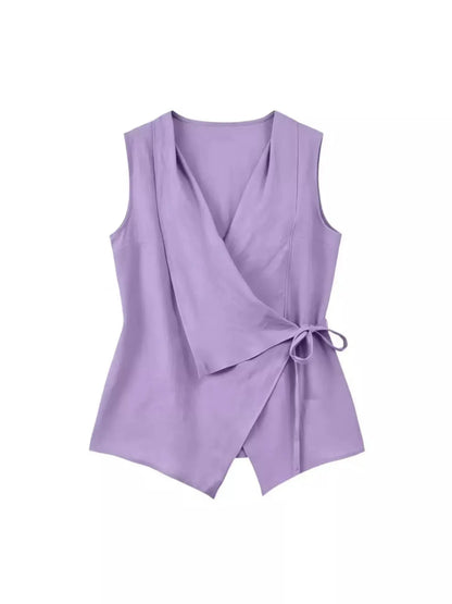 Tie Detail Sleeveless Top by Trendsi