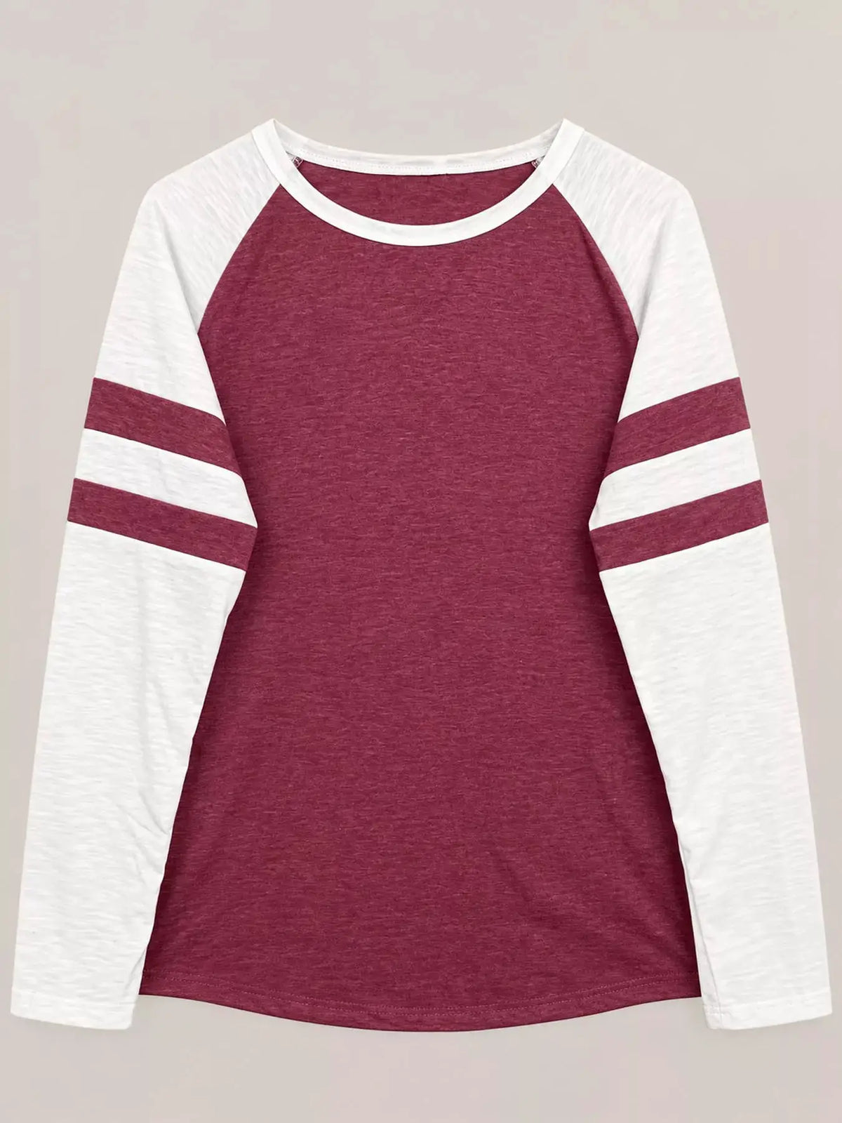 Full Size Color-Block Raglan Sleeve Striped T-Shirt Plus Size by Trendsi