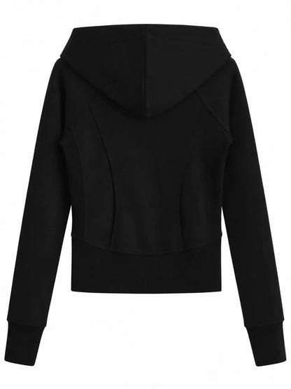 Slim-Fit Full-Zip Hoodie by Trendsi
