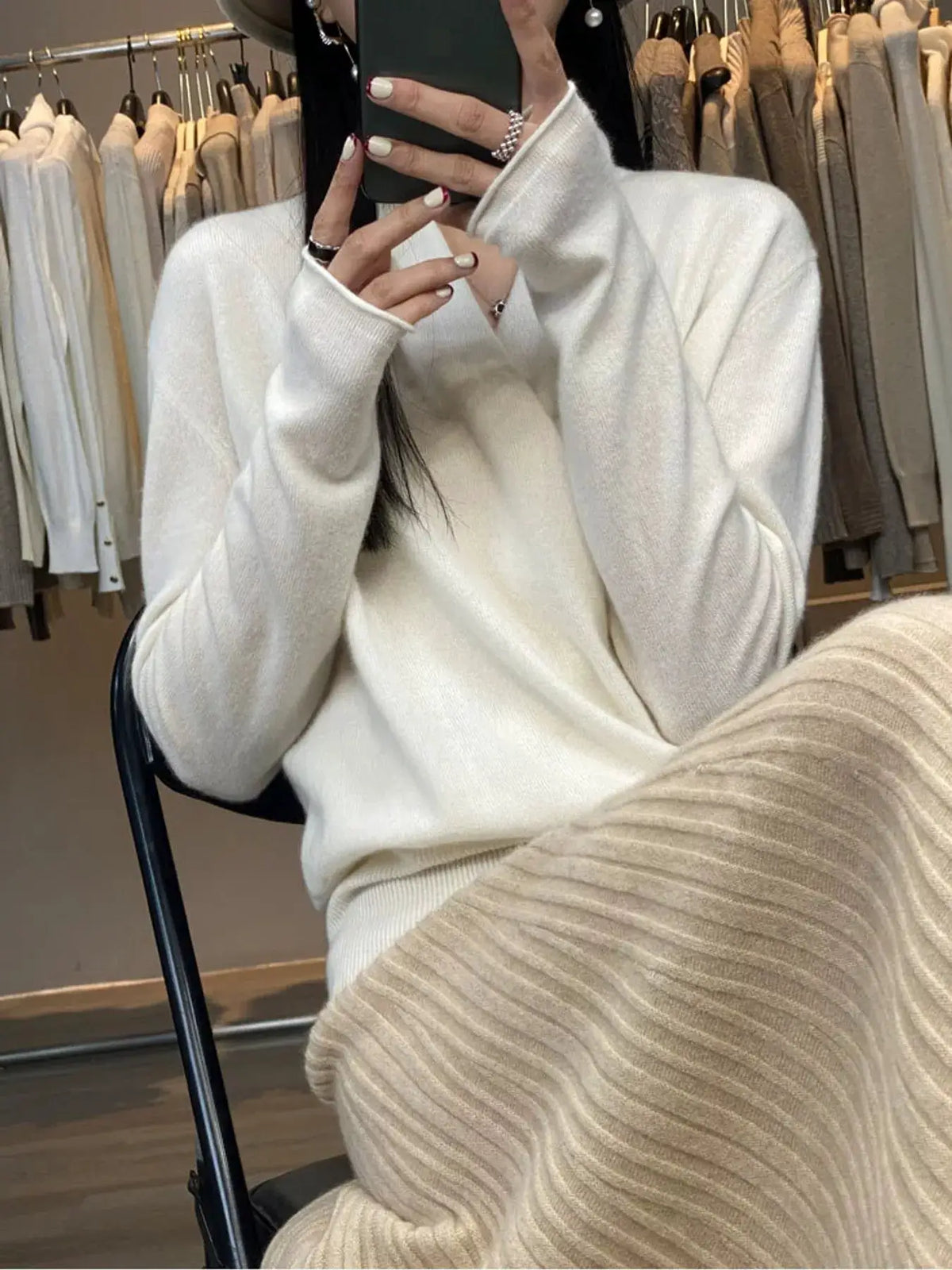 Wrap-Front Long Sleeve Sweater by Trendsi
