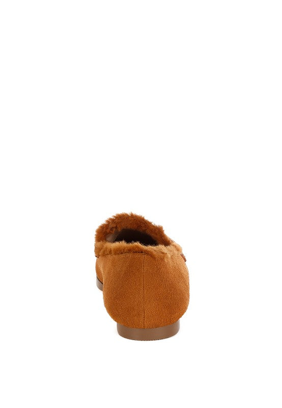 Ohrid Suede & Faux Fur Flat Loafers