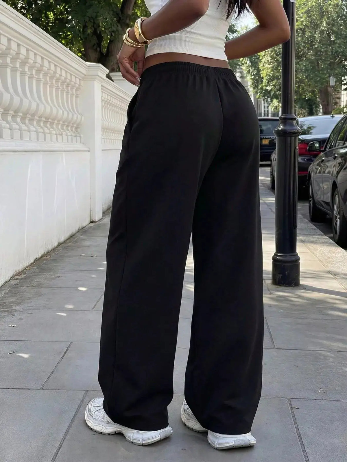 Elastic Waist Wide-Leg Sweatpants by Trendsi