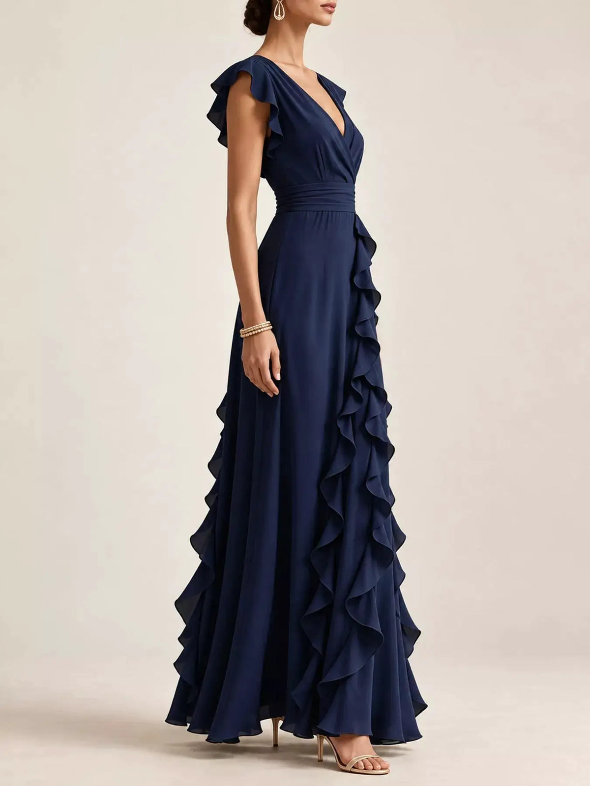 Ruffled Surplice Sleeveless Maxi Dress by Trendsi