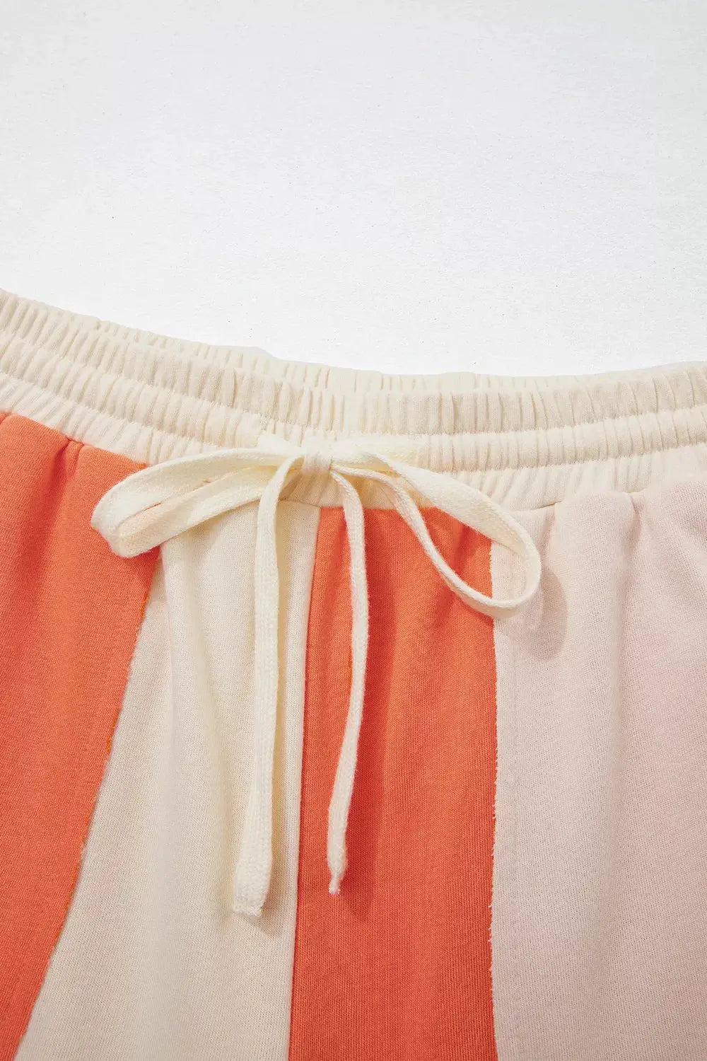 Raw Seam Colorblock Wide Leg Ankle Length Casual Pants by Trendsi