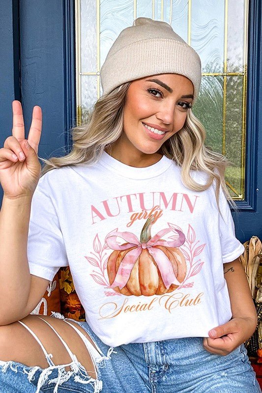 Fall Autumn Girly Social Club Graphic Tee - Bitsy Gypsy Boutique