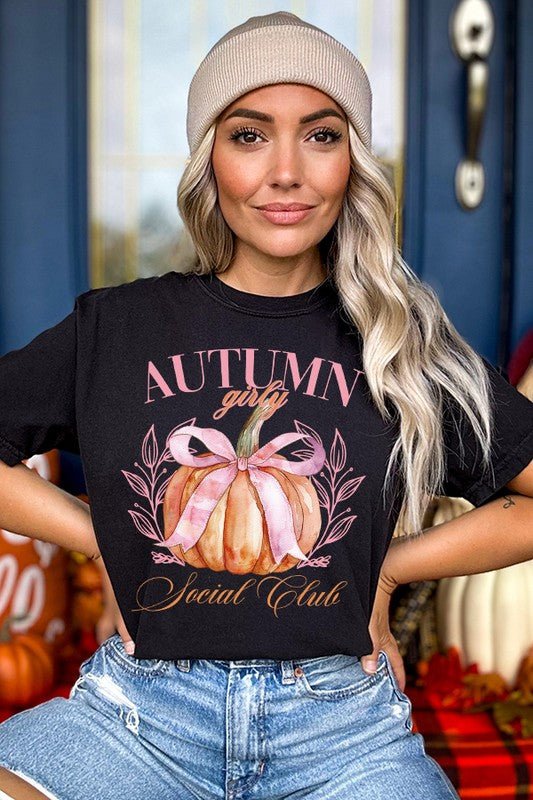 Fall Autumn Girly Social Club Graphic Tee - Bitsy Gypsy Boutique