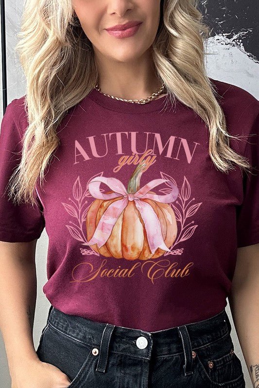 Fall Autumn Girly Social Club Graphic Tee - Bitsy Gypsy Boutique