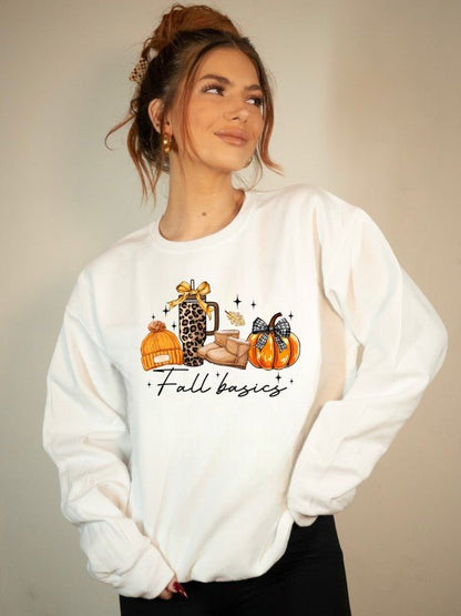 Fall Basics Graphic Sweatshirt - Bitsy Gypsy Boutique