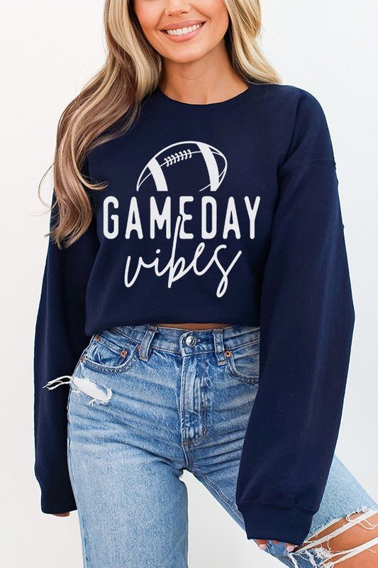 Fall Football Gameday Vibes Graphic Sweatshirt - Bitsy Gypsy Boutique