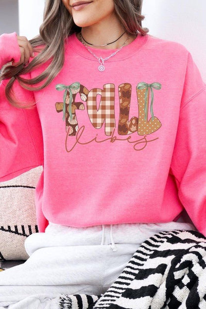 Fall Vibes Rustic Script Graphic Sweatshirt - Bitsy Gypsy Boutique