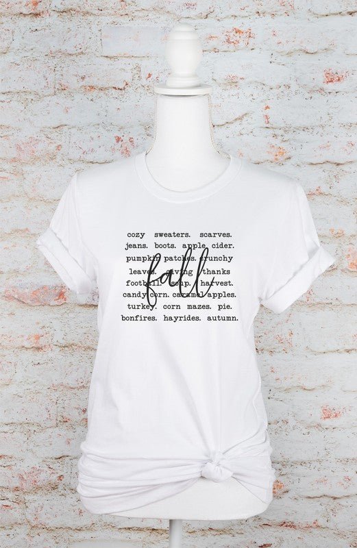 Fall Words Graphic Tee - Bitsy Gypsy Boutique