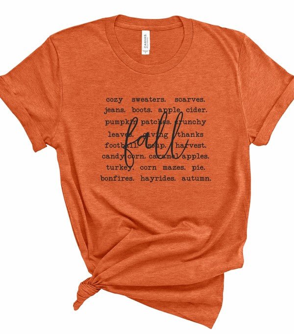 Fall Words Graphic Tee - Bitsy Gypsy Boutique