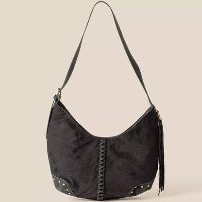 Fame Braided Detail Hobo Shoulder Bag - Bitsy Gypsy Boutique