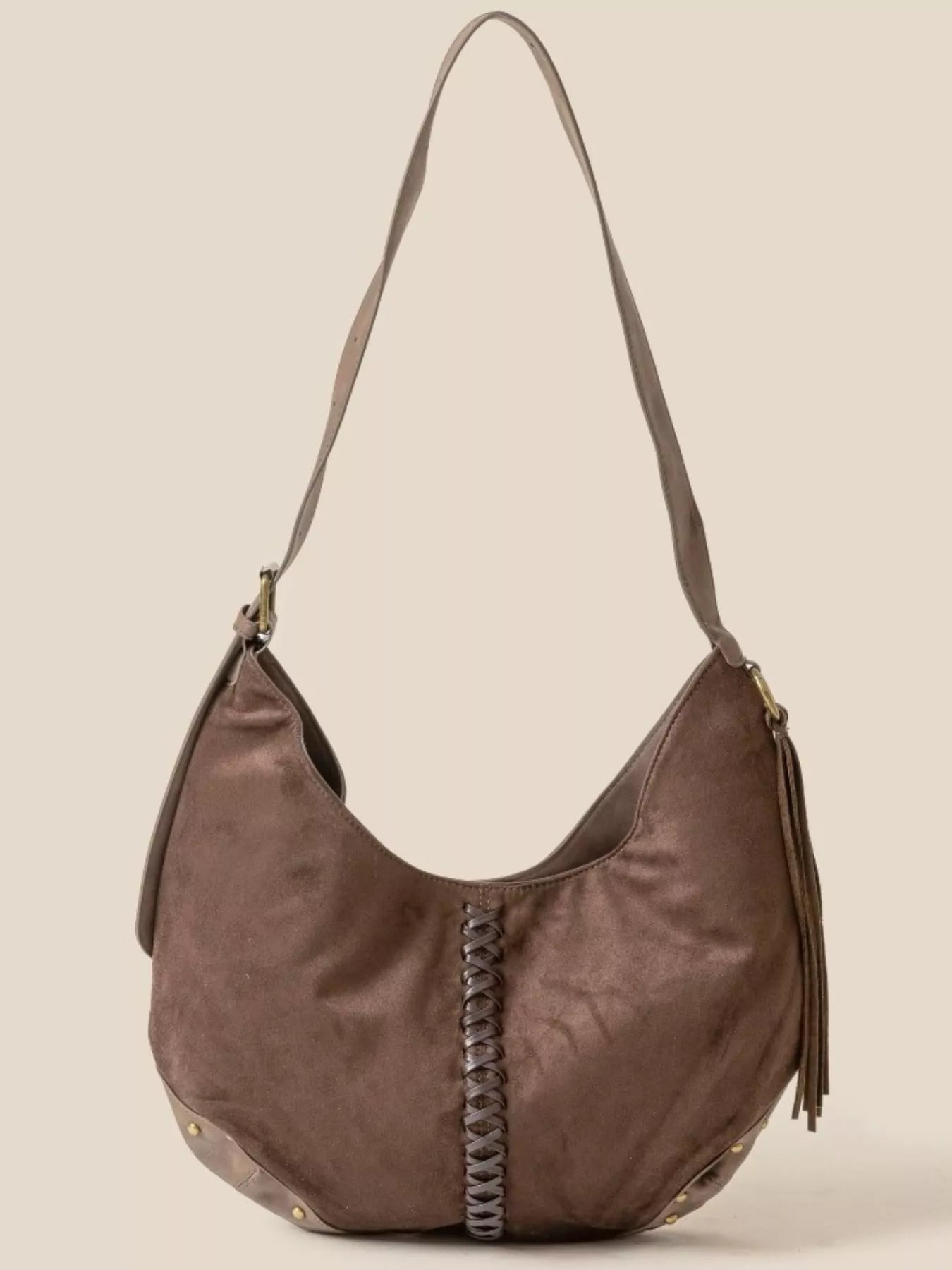 Fame Braided Detail Hobo Shoulder Bag - Bitsy Gypsy Boutique