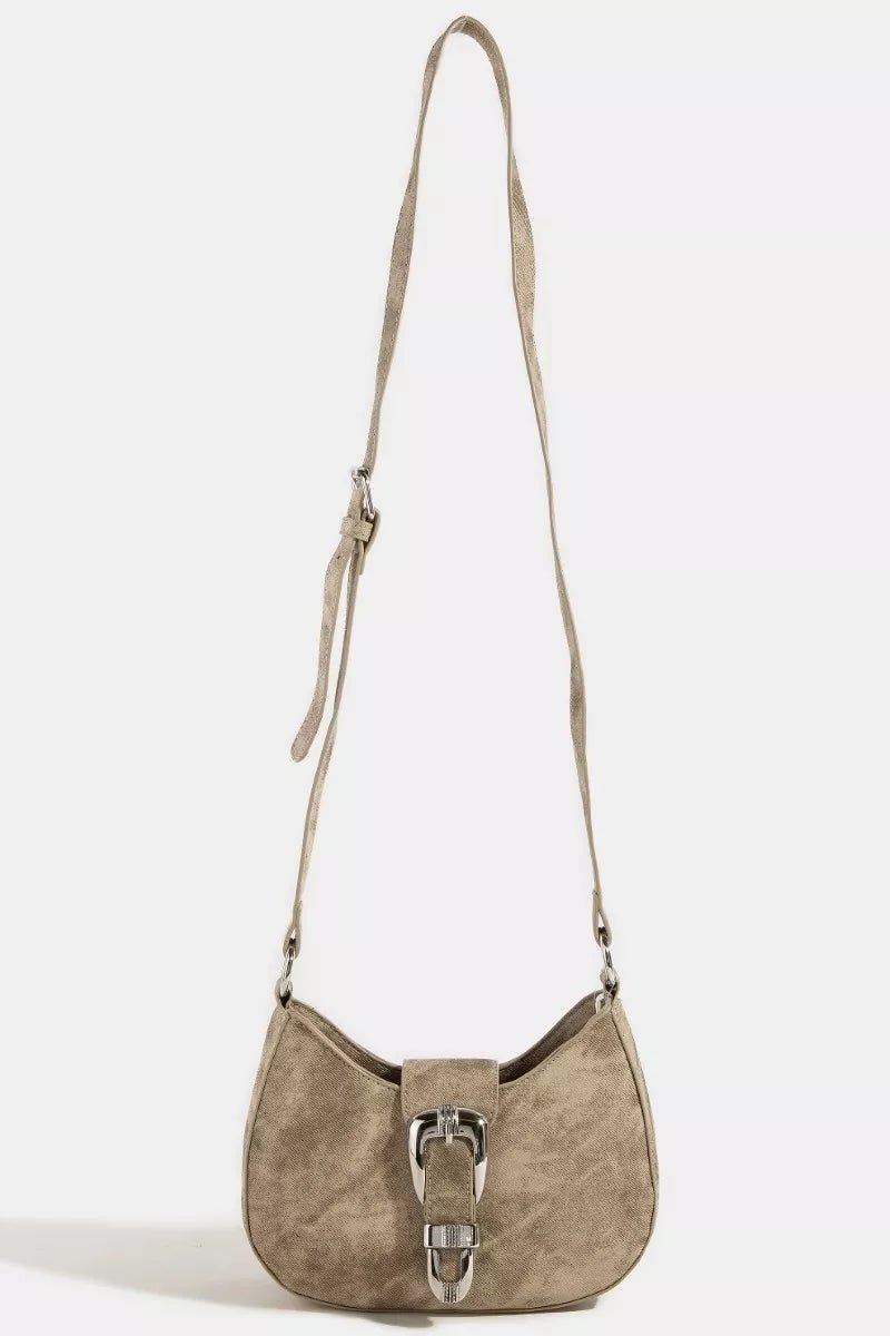 Fame Buckle Detail Hobo Shoulder Bag - Bitsy Gypsy Boutique