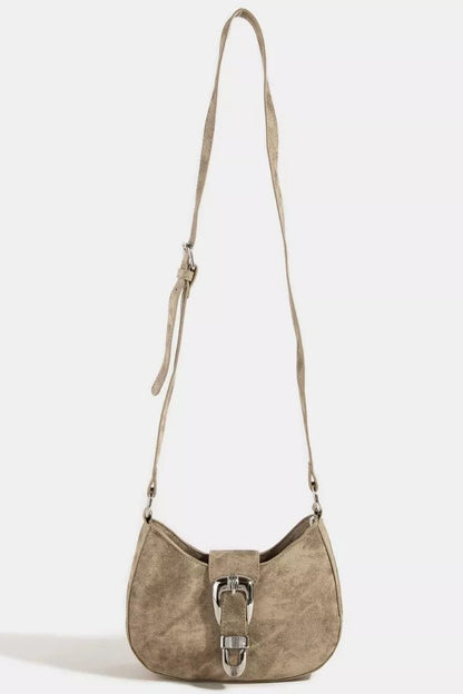 Fame Buckle Detail Hobo Shoulder Bag - Bitsy Gypsy Boutique