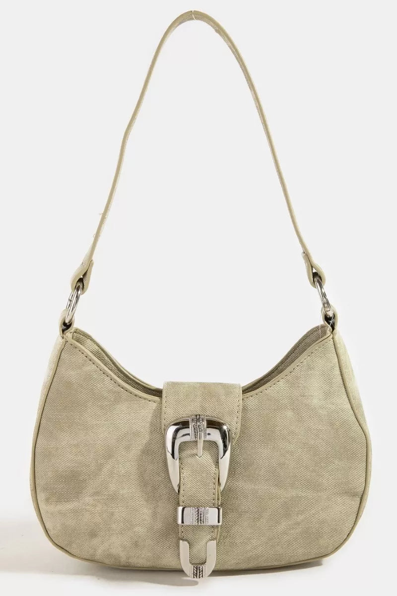 Fame Buckle Detail Hobo Shoulder Bag - Bitsy Gypsy Boutique