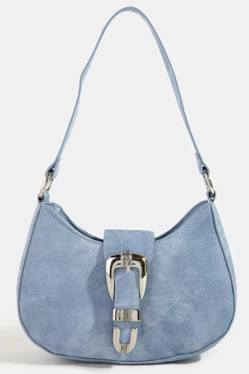 Fame Buckle Detail Hobo Shoulder Bag - Bitsy Gypsy Boutique