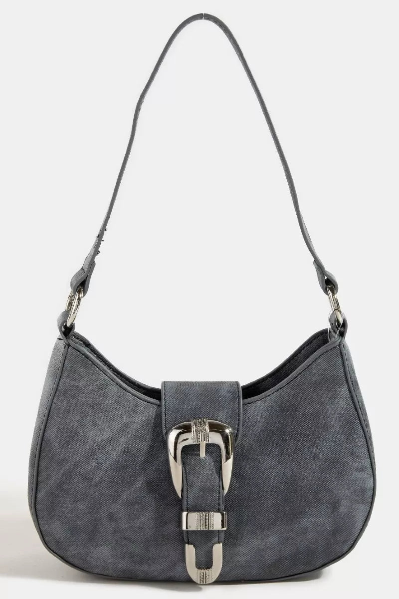 Fame Buckle Detail Hobo Shoulder Bag - Bitsy Gypsy Boutique