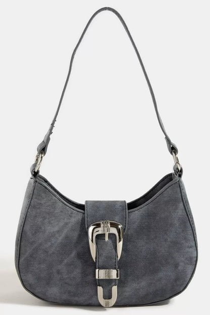 Fame Buckle Detail Hobo Shoulder Bag - Bitsy Gypsy Boutique