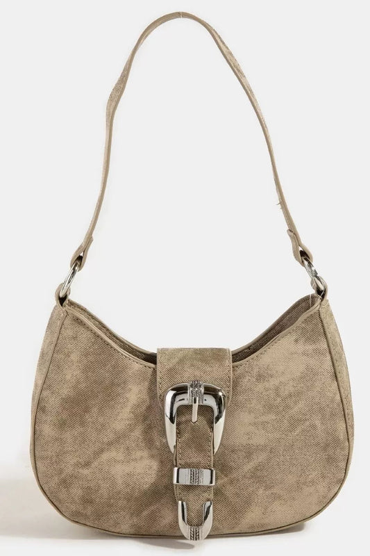 Fame Buckle Detail Hobo Shoulder Bag - Bitsy Gypsy Boutique