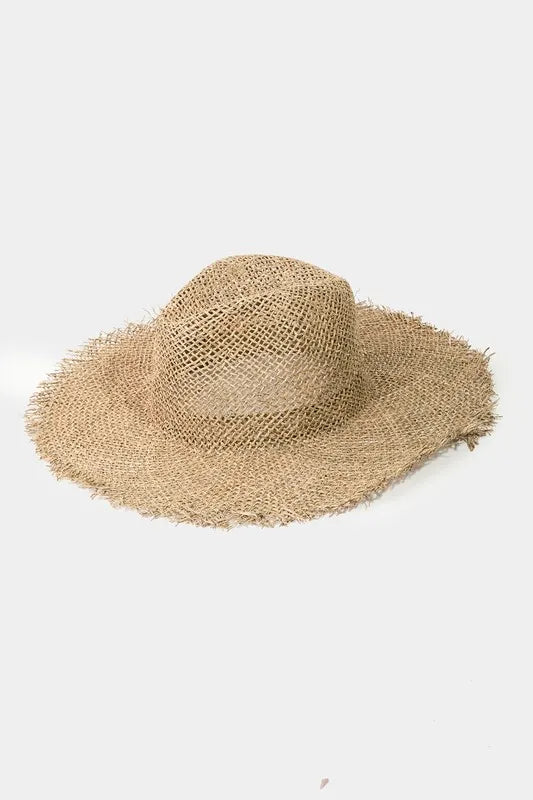 Fame Fringe Edge Straw Braided Western Fedora Hat - Bitsy Gypsy Boutique