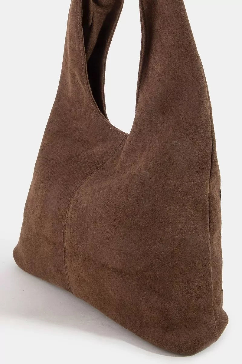 Fame Grommet Studded Suede Shoulder Bag - Bitsy Gypsy Boutique
