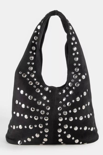 Fame Grommet Studded Suede Shoulder Bag - Bitsy Gypsy Boutique