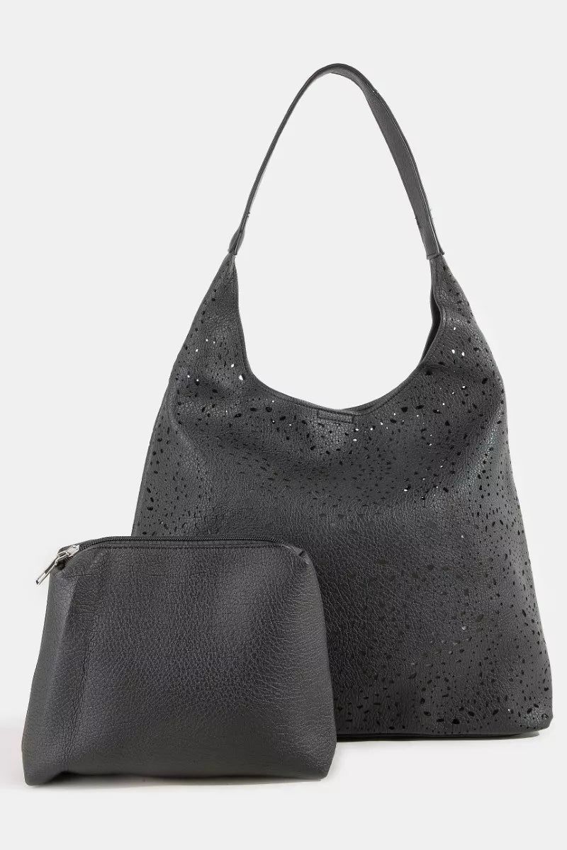 Fame Intricate Cutout Motif Leather Shoulder Bag - Bitsy Gypsy Boutique