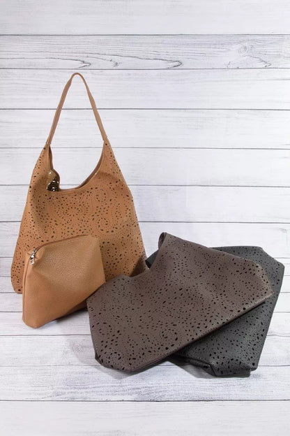 Fame Intricate Cutout Motif Leather Shoulder Bag - Bitsy Gypsy Boutique