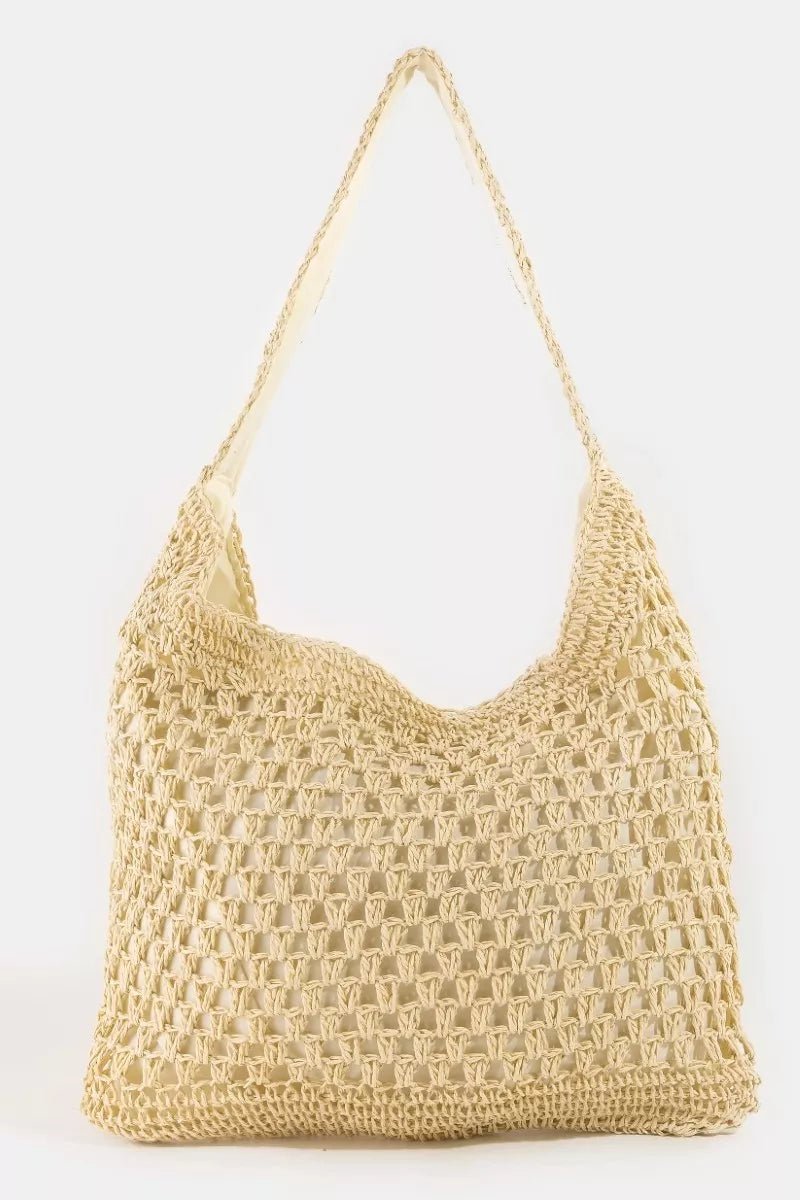 Fame Intricate Straw Weave Large Shoulder Bag - Bitsy Gypsy Boutique