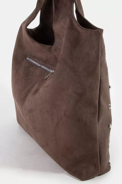 Fame Large Grommeted Suede Shoulder Bag - Bitsy Gypsy Boutique